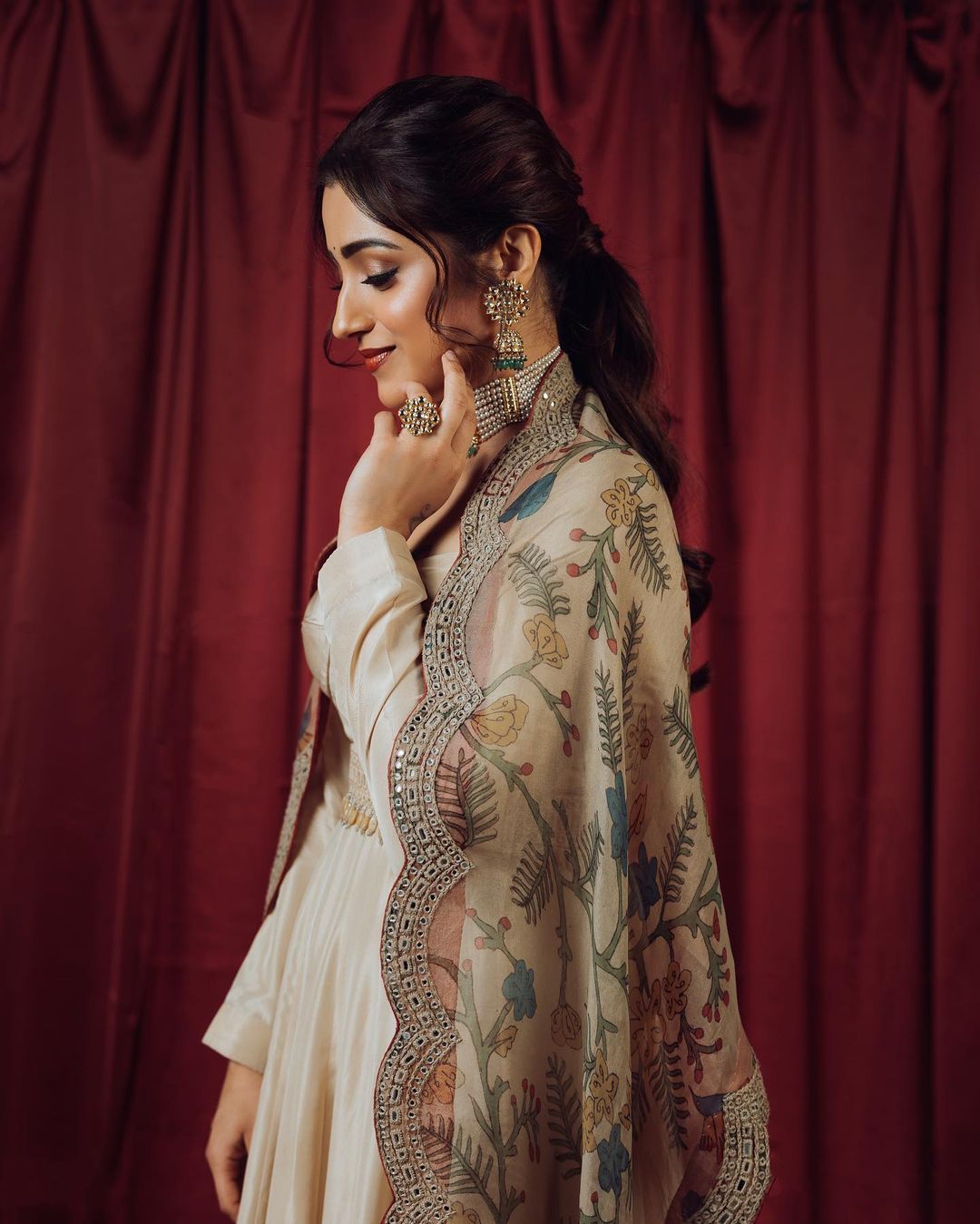 Actress Trisha Krishnan Mesmerizing Stills In Corset Anarkali