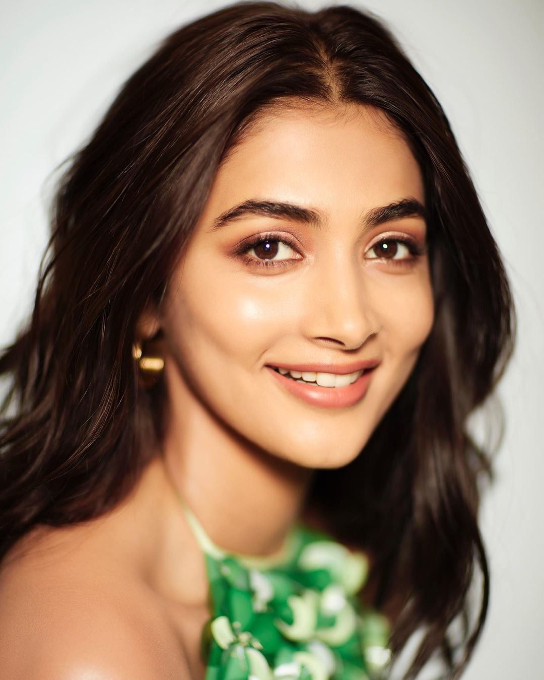 Actress Pooja Hegde Mesmerizing Looks In Green Color Outfit