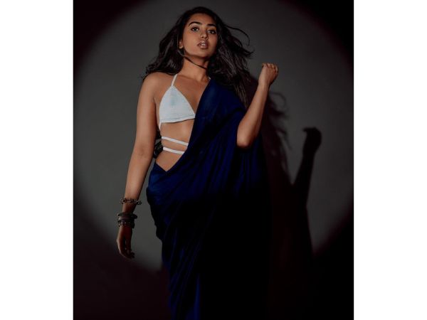 Actress Shivathmika Rajashekar Stunning Phots In Blue Saree