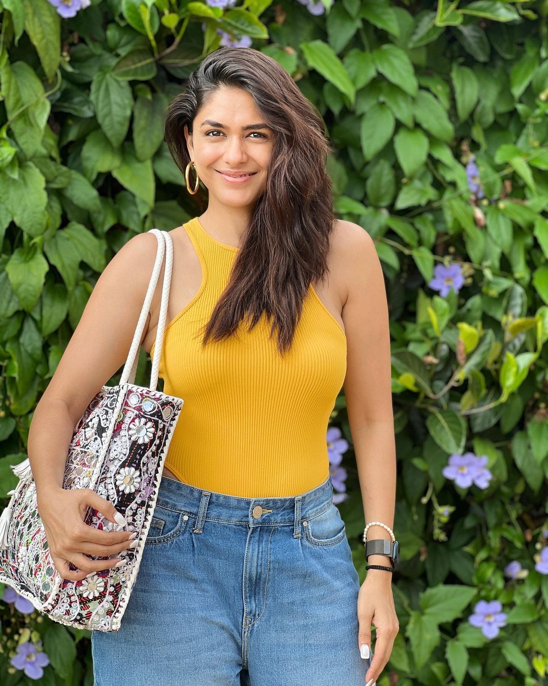 Actress Mrunal Thakur Sizzling Photos In Blue Bikini