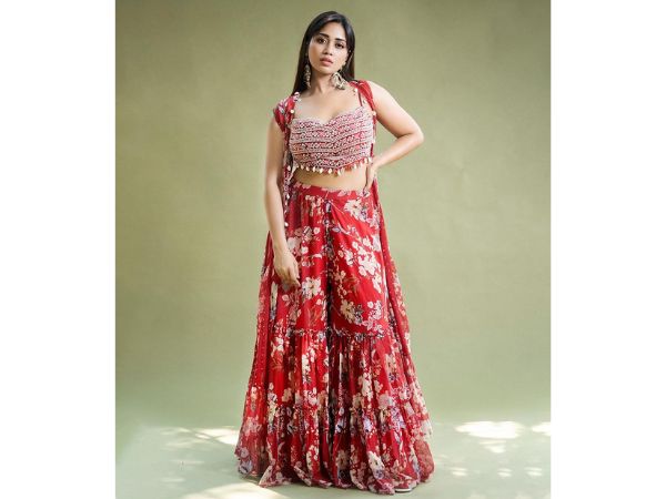 Actress Nivetha Pethuraj Beautiful Stills In Red Lehenga