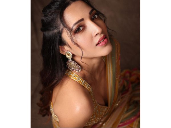 Actress Neha Shetty Beautiful Looks In Multicolor Layered Saree