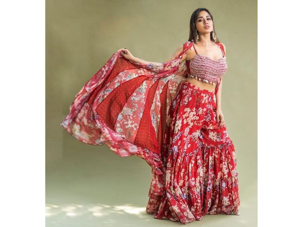 Actress Nivetha Pethuraj Beautiful Stills In Red Lehenga