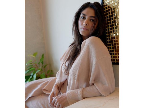 Actress Mrunal Thakur Sizzling Stills In Monochromatic Dress