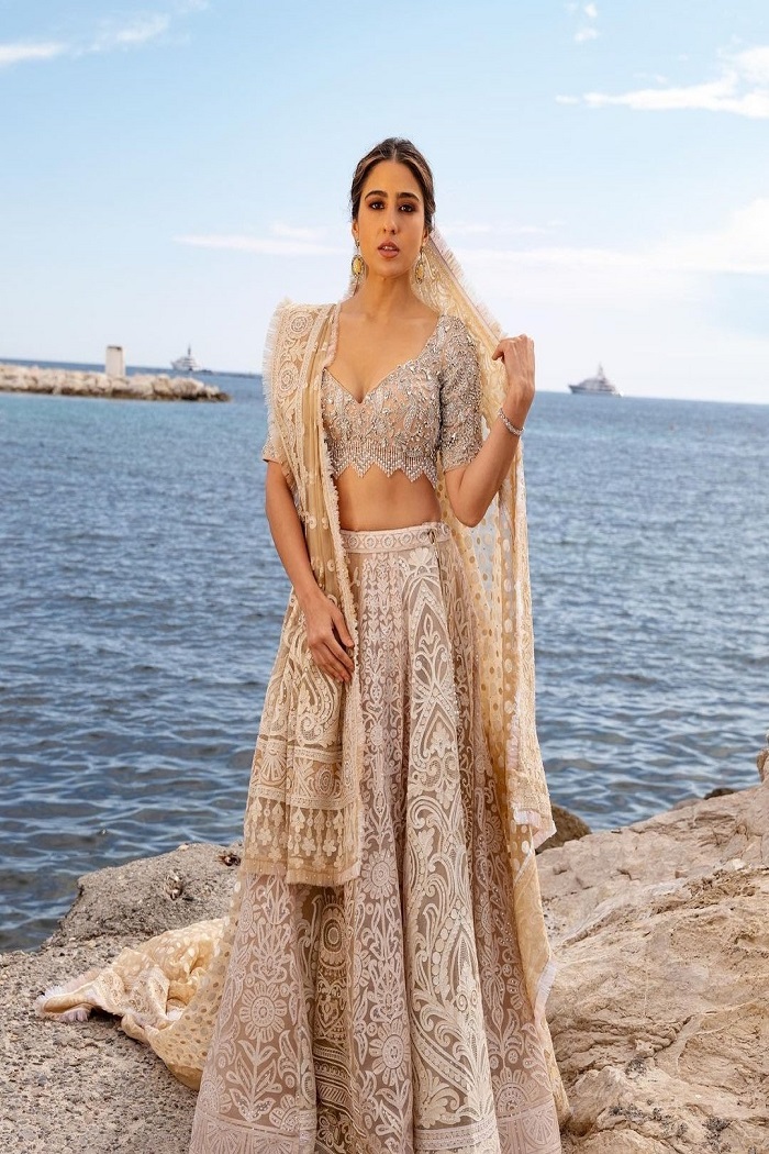 Cannes Film Festival 2023 Actress Sara Ali Khan Stills in Desi Look