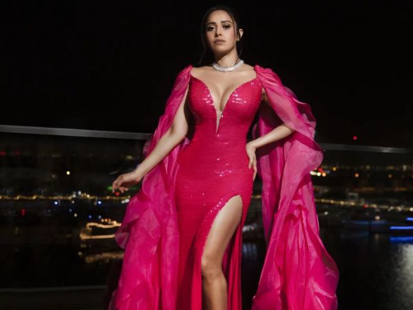 Actress Nushrrat Bharuccha Glamorous Stills In Pink Outfit