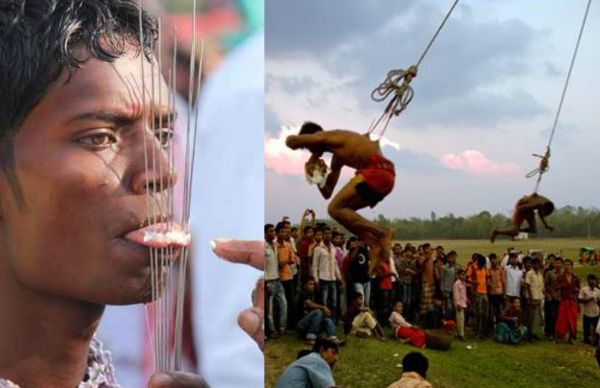 Weird Traditions Hooked On Traditions Thookam Thaipusam Charak Puja In India