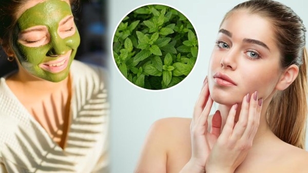way to use mint face pack for glowing skin in telugu