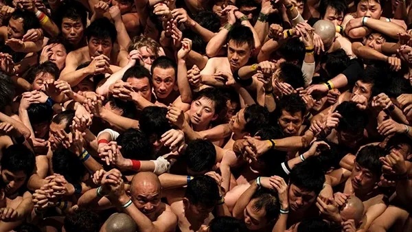 Japanese Men Participate Naked in Hadaka Matsuri
