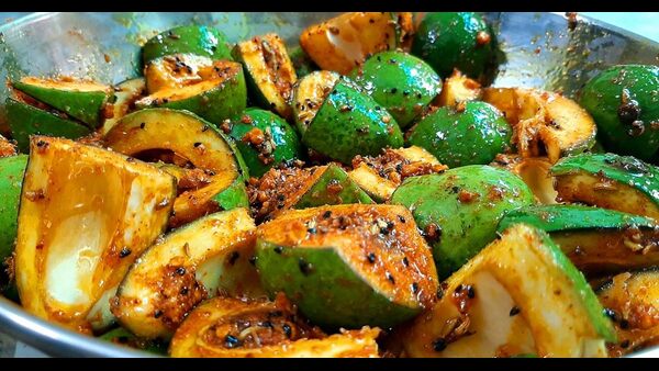 How to make mango pickle at home in telugu