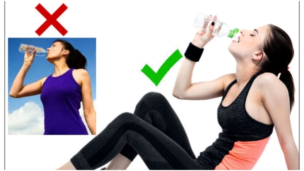 Are you standing and drinking water