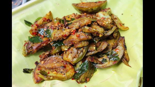 How to make Brinjal fry at home in telugu