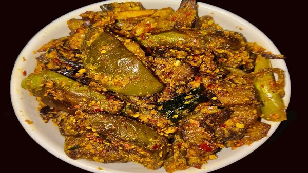 How to make Brinjal fry at home in telugu