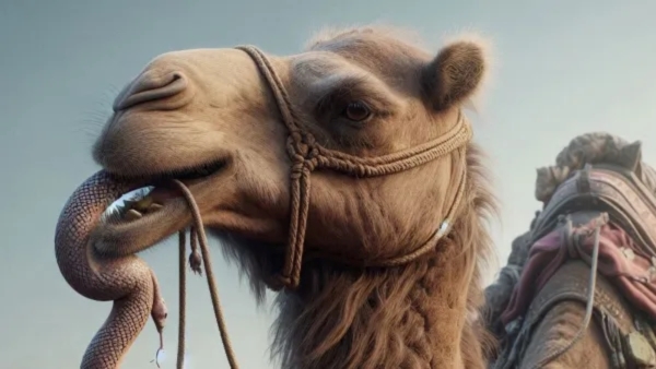 Why are live poisonous snakes fed to camels