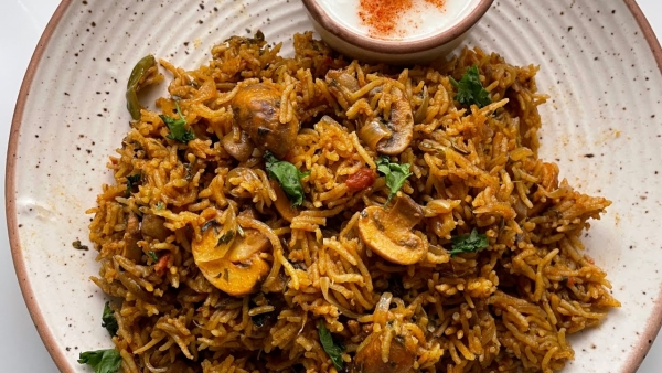 Mushroom Dum Biryani Recipe Mushroom Dum Biryani Recipe