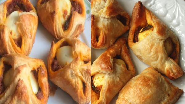 how to make bakery style egg puff easily in home see process in telugu