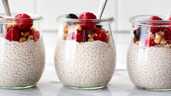Healthy and tasty breakfast with chia seeds Here is the process to make