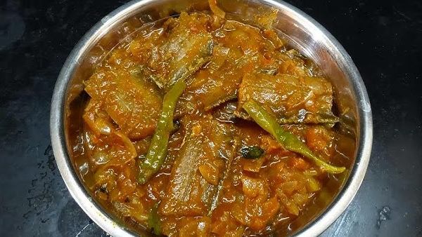 Tomato dry fish curry making process in telugu