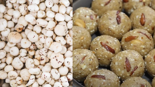 how to make phool makhana laddu recipe see easy process in telugu