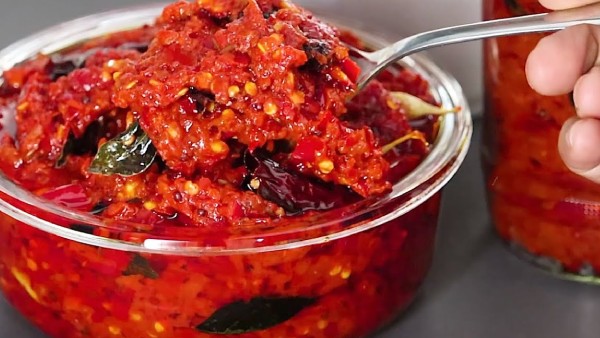 Andhra special chilli chutney making process and recipe in telugu