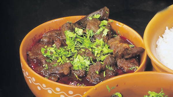 How to make dry mutton piece curry in ancient style recipe in telugu