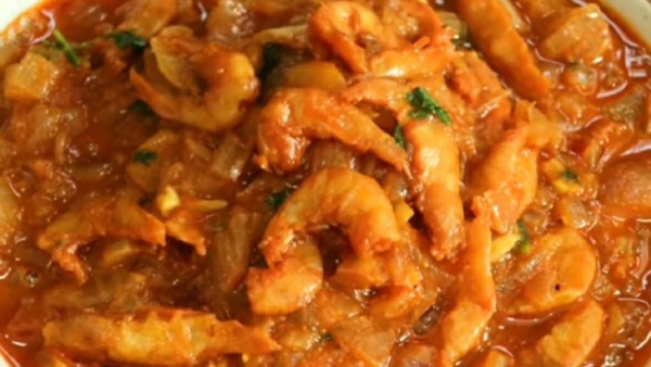 How to make dry prawns curry at home in telugu