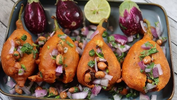 How to Make Vankaya Bajji in Andhra Style Spicy Crunchy Step by Step Recipe in telugu