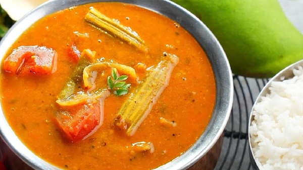 Super tasty mango sambar recipe in telugu
