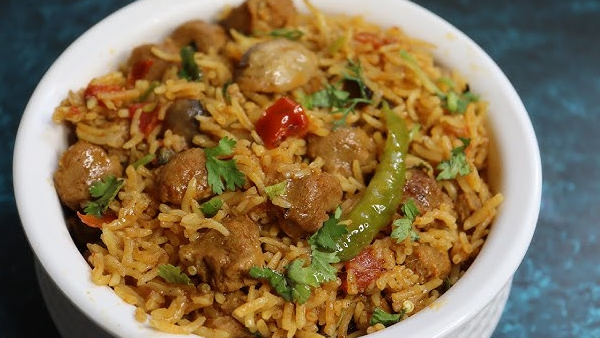 super tasty soya mushroom pulao recipe in telugu