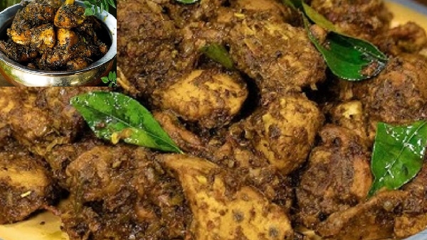 Spicy and Aromatic Curry Leaves Chicken Fry Easy Homemade Recipe in Telugu