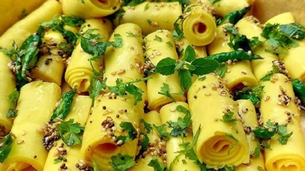 Healthy breakfast gujarat special khandvi recipe in telugu