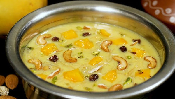 Super tasty mango kheer recipe in telugu