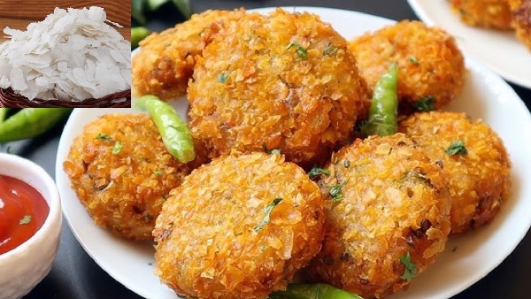Simple Ingredients Incredible Taste Poha Cutlet Recipe in Telugu