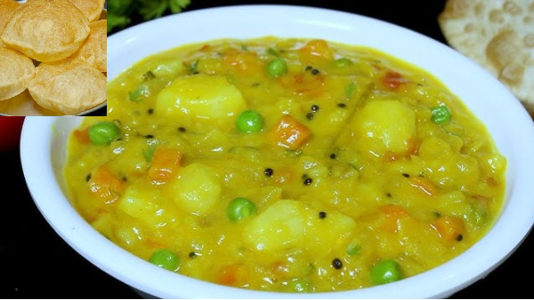 Udupi style poori curry in just 10 minutes recipe in telugu