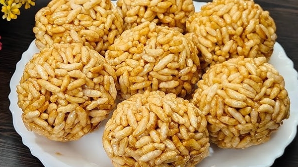 Healthy and Quick Mouthwatering Murmura Ladoo Recipe in Telugu