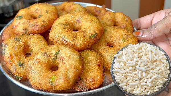 Soft Inside Crispy Outside Instant Puffed Rice Maramarala Garelu in 10 Minutes Recipe in Telugu