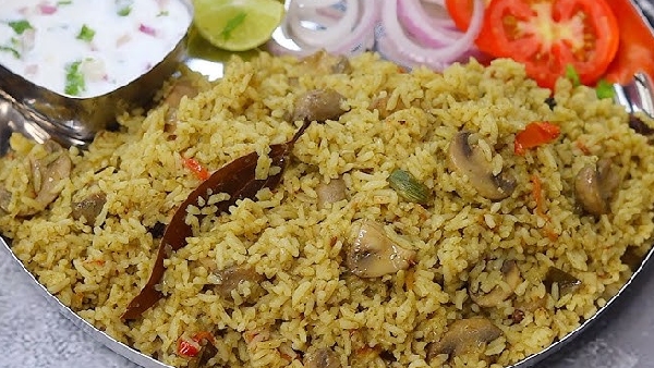 Quick Easy and Protein Packed Ultimate Mushroom Pulao Recipe in Telugu