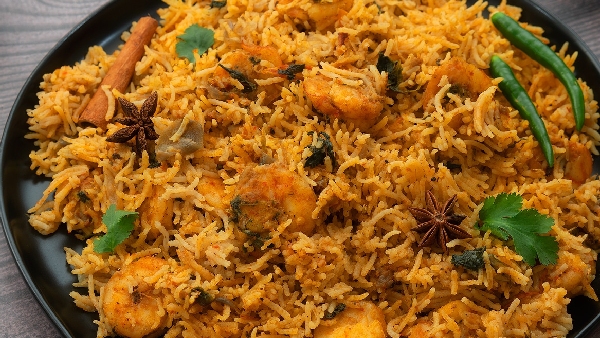 Restaurant Style Prawns Biryani Made Easy at Home Recipe in Telugu