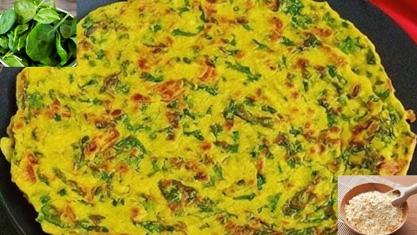 high protein breakfast weight loss palak besan chilla recipe in telugu