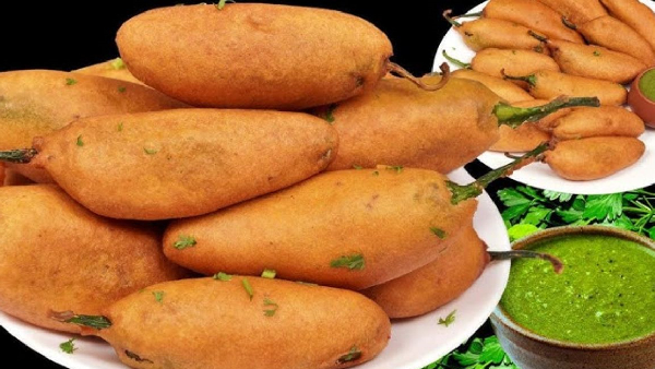 Spicy Crispy and Stuffed Rajasthani Street Style Mirchi Vada Recipe in Telugu