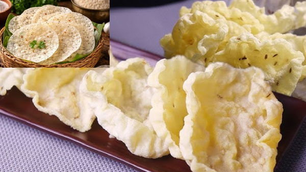 Make Once Store for a Year Crispy and Crunchy Rice Flour Papads Recipe in Telugu