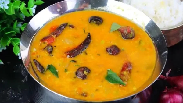 Quick and Aromatic How to Make Sambar Without Vegetables Recipe in Telugu
