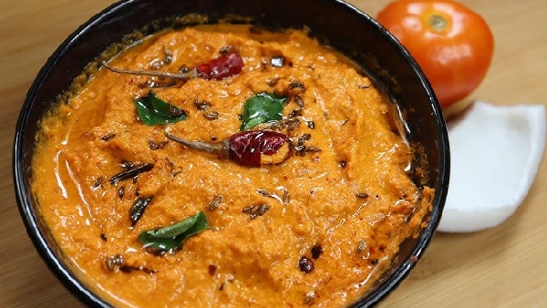 Perfect Side Dish for Idli and Dosa Tomato Coconut Chutney Recipe in Telugu Perfect Side Dish for Idli and Dosa Tomato Coconut Chutney Recipe in Telugu