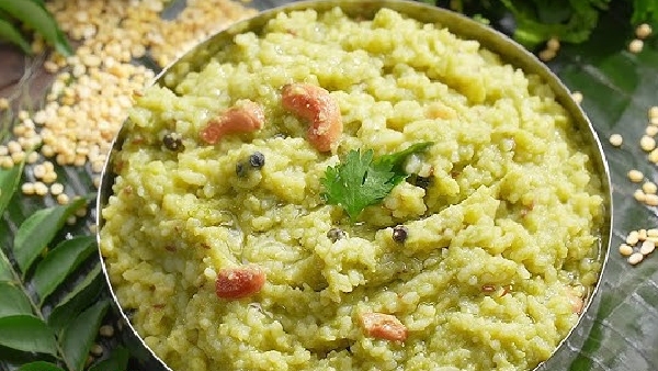 Bored of Regular Pongal Try the Trending Green Pongal from Tamil Nadu Recipe in Telugu