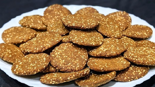 No Maida No Sugar Packed with Iron and Calcium Jaggery-Sesame Tikkis Recipe in telugu
