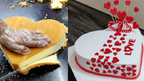 The Perfect Valentine s Treat Heart Shaped Cake Recipe in Telugu