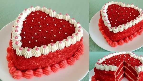 The Perfect Valentine s Treat Heart Shaped Cake Recipe in Telugu