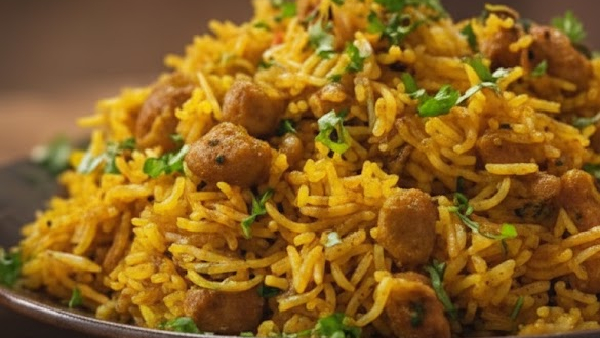 Restaurant Style Soya Pulao at Home A Perfect High Protein Meal Recipe in Telugu