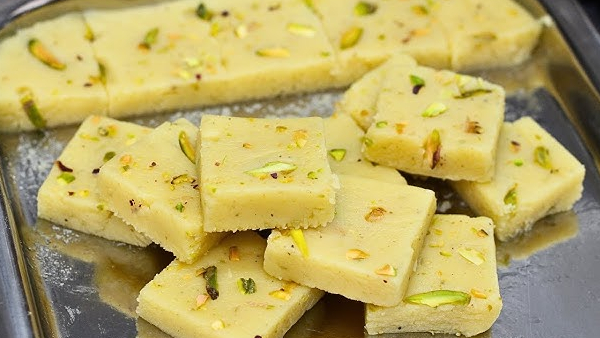 Vanilla Ice Cream Barfi Recipe in Telugu Soft Sweet and Simple