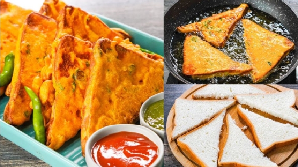 Zero Bread Zero Deep Frying Perfect Evening Snack Breadless Bread Pakoda Recipe in Telugu